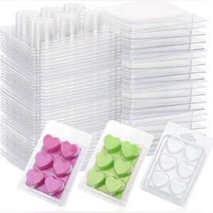 100 Heart Shape Wax Melt Clamshell Molds 🩷 DIY Wax Melt Supplies